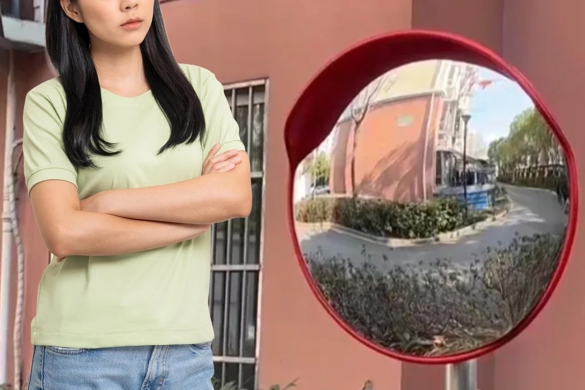 Tai nạn hàng loạt do người phụ nữ tự ý chỉnh gương cầu lồi cho hợp phong thủy